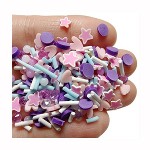 Colorful Polymer Clay Tiny Slices Cute Star Heart Candy Sprinkles for Quicksand Slime Making Materials