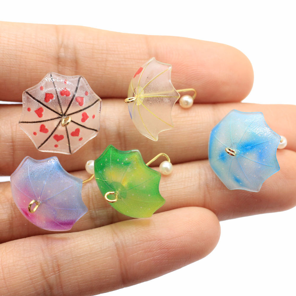 Bulk 100Pcs Colorful Enamel Umbrella Charms For Earrings Pendants Of Necklace Bracelets Handmade DIY Jewelry Accessories