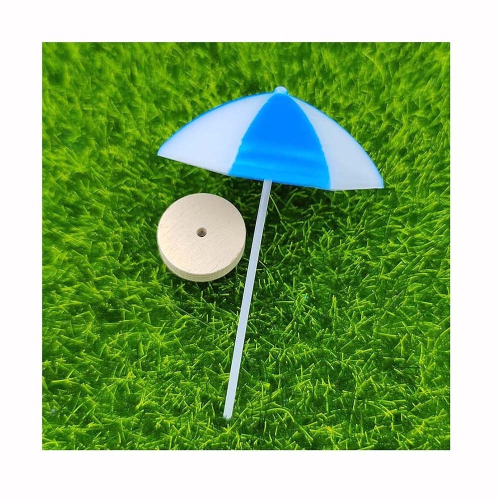 3D Miniature Beach Chair Umbrella For Doll House Life Scenes Decoration