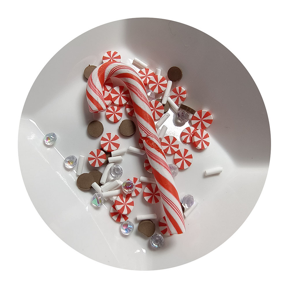 Christmas Polymer Clay Slices Mix Candy Cane Mix Sprinkle Clay Sprinkles for Crafts Tumblers Resin Slime Charms