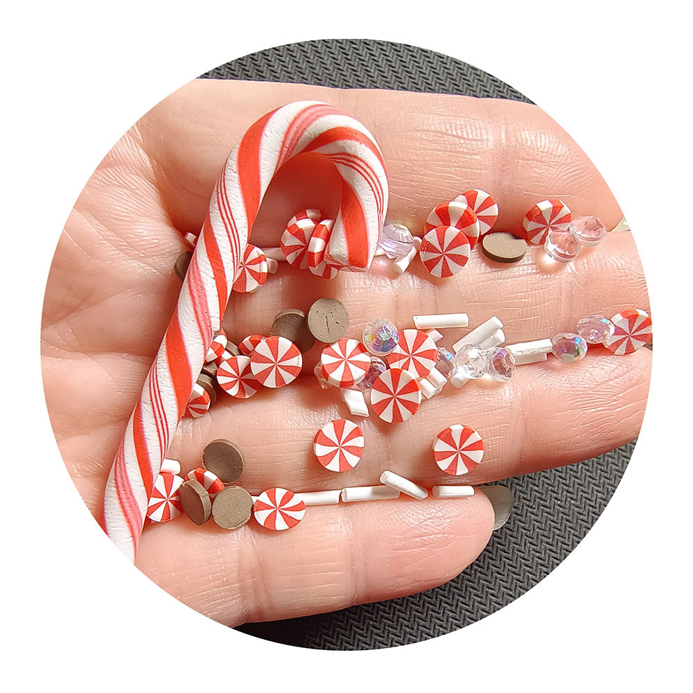 Christmas Polymer Clay Slices Mix Candy Cane Mix Sprinkle Clay Sprinkles for Crafts Tumblers Resin Slime Charms