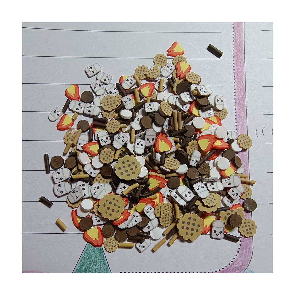 Smores Chocolate Marshmallow Sprinkle Polymer Clay Slices Cookie