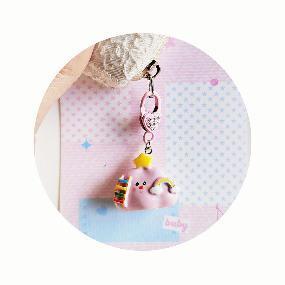 Cute Cloud Keychain for Women Resin Keychain Car Keys Accessories Design Kawaii Keyring Handbag Bag Pendant Key Chains