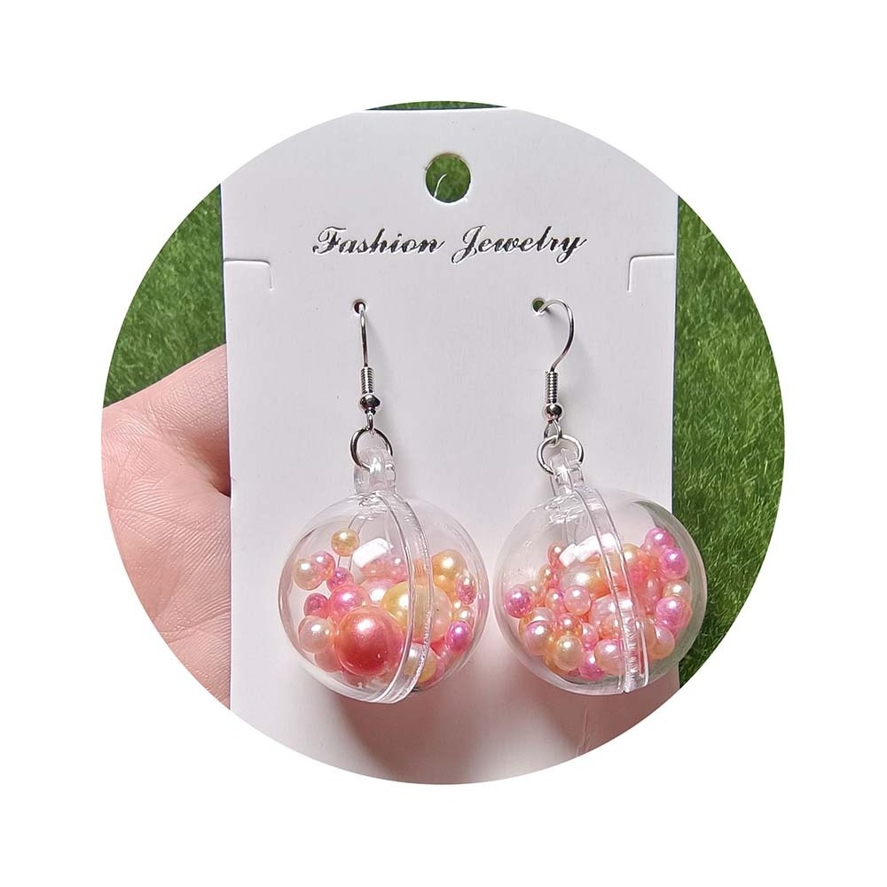 Cute Acrylic Candy Crystal Ball Earrings Drop Dangle Decoration Jewelry For Women Girl Teen Gift Accessory