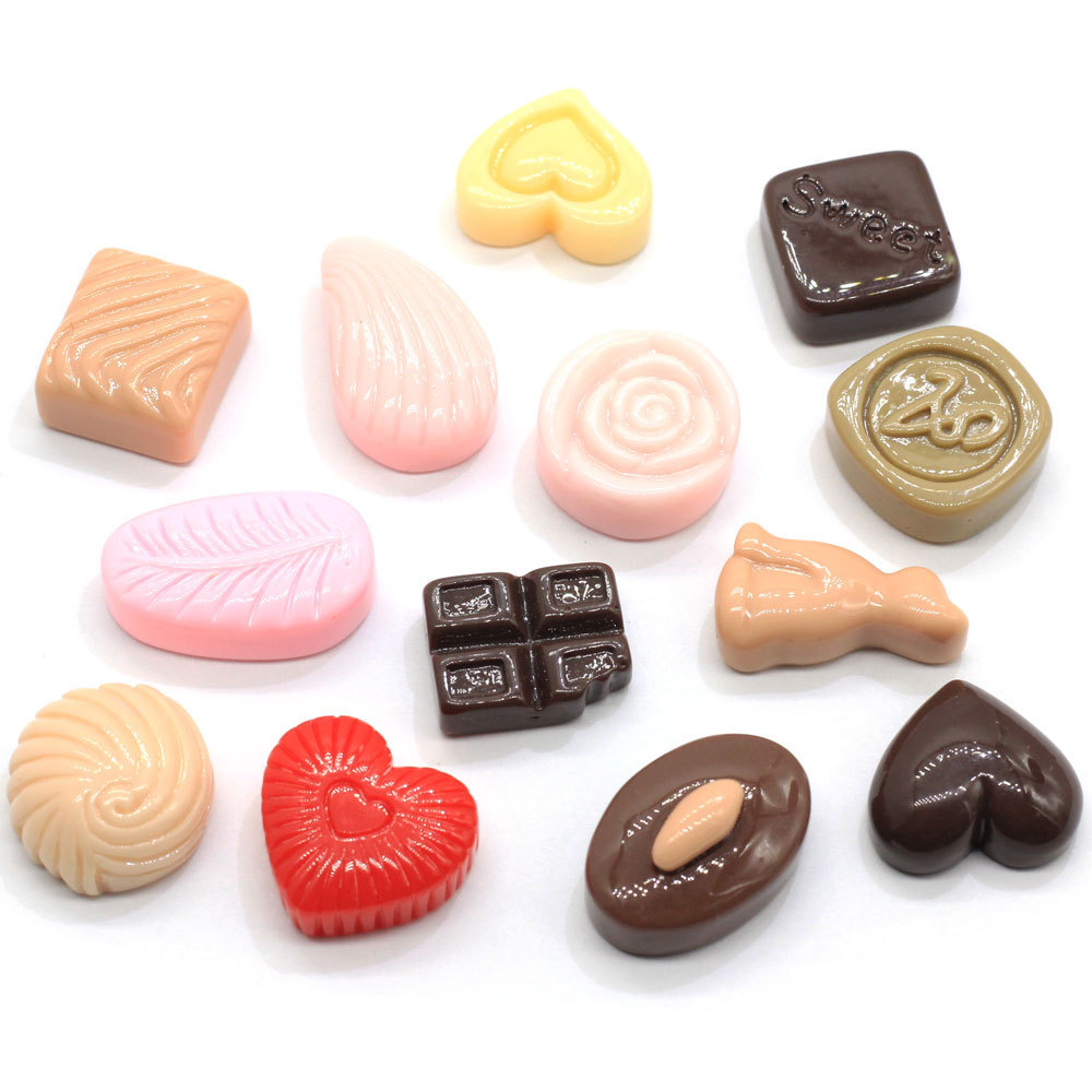 100Pcs Slime Charms Mixed Resin Chocolate Candy Beads Slime Filler Making Supplies For DIY Crafts Scrapbook