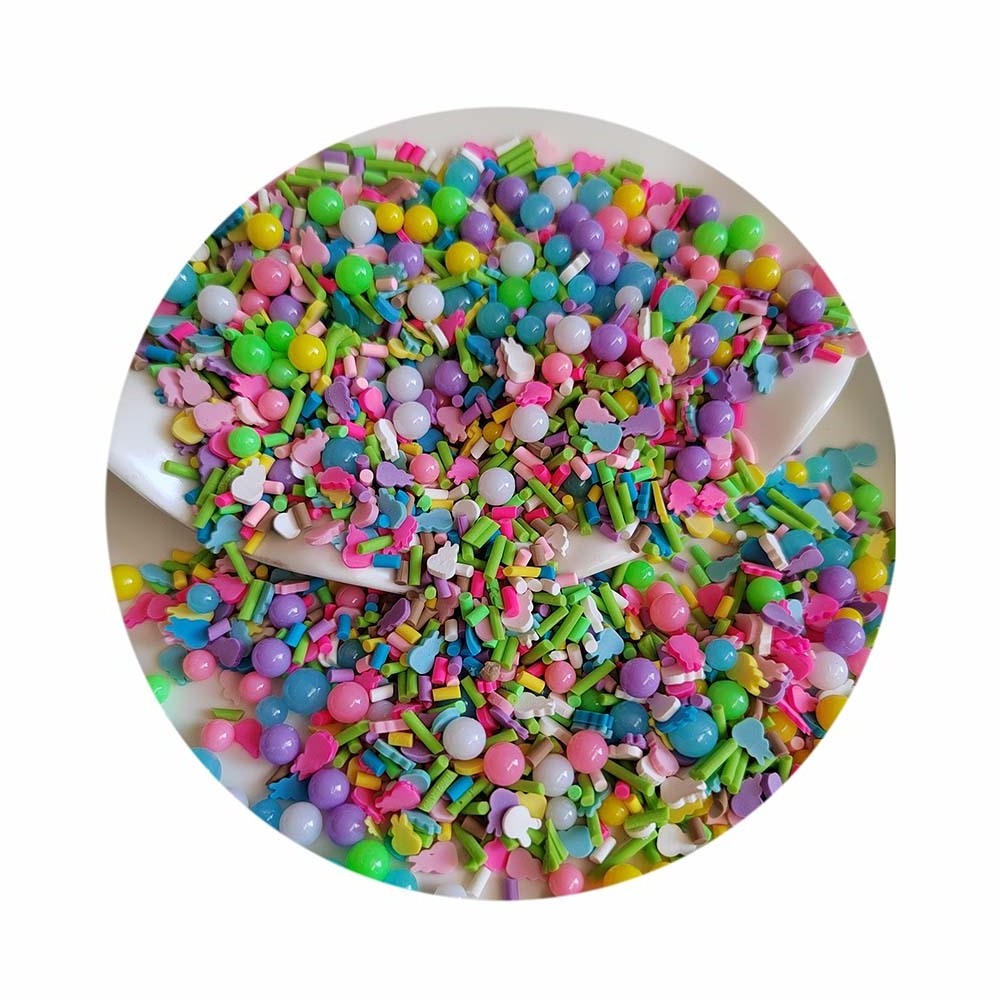 500g Polymer Clay Easter Slices Rabbit Eggs Carrots Balls Polymer Clay Sprinkles For DIY Crafts Slime Filling Nail Art Decor