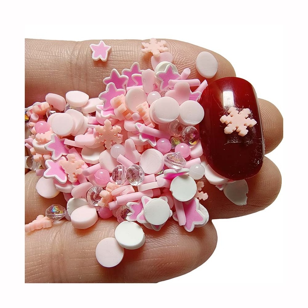 Colorful Polymer Clay Tiny Slices Cute Star Heart Candy Sprinkles for Quicksand Slime Making Materials