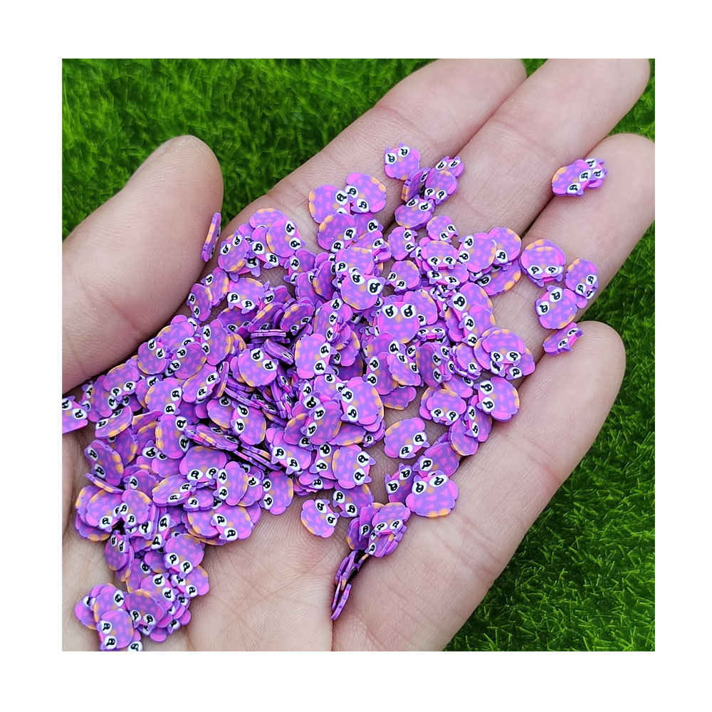 Clay Polymer Purple Owl Stickers Decals Soft Bird Slice Sprinkles DIY Slime Material Handicraft Supplies