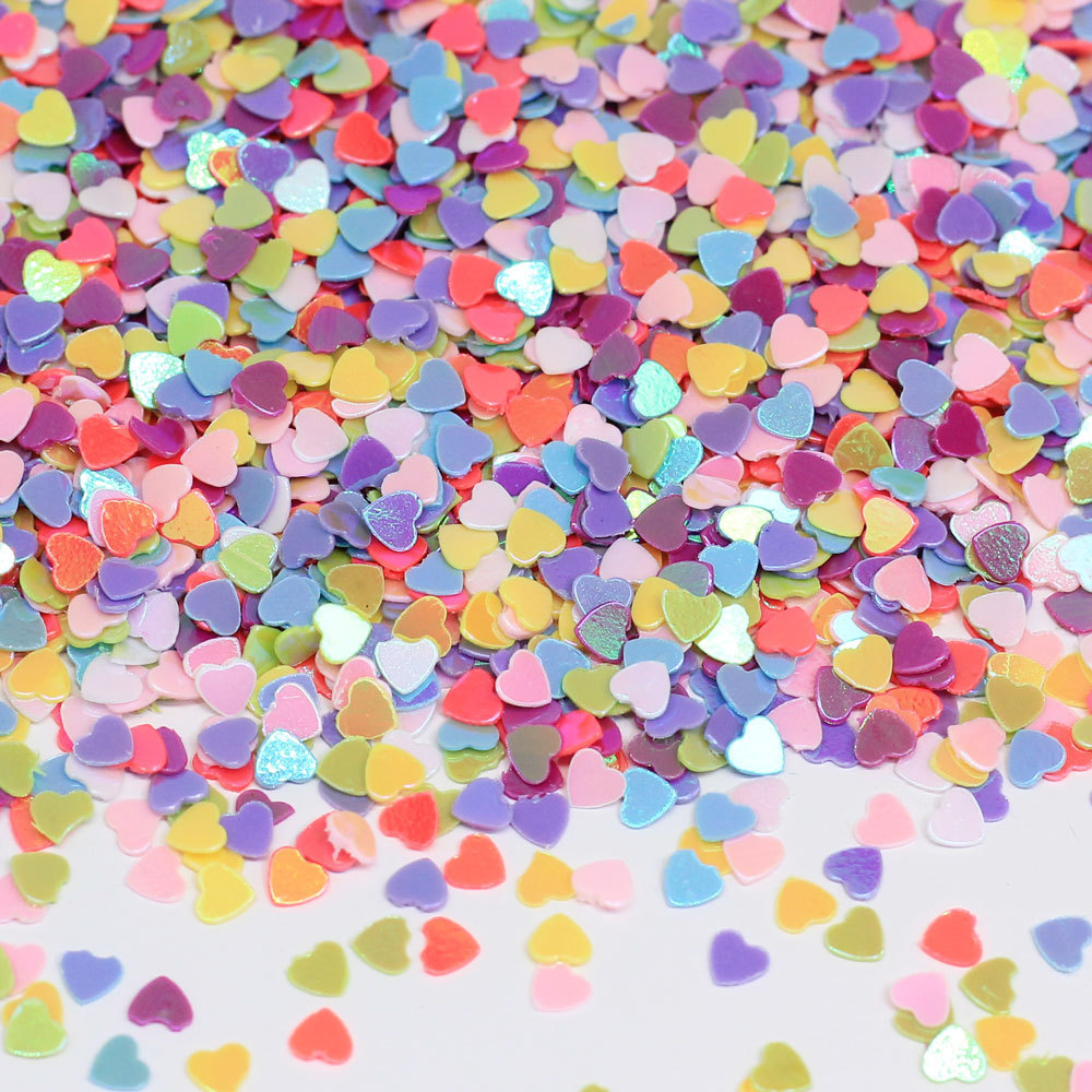 Hot Sale 3MM Heart Sequins Nail Art Flat Loose Sequins Glitter Paillettes Valentines Nail Art  Decor Wedding Craft DIY