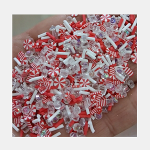 Red Peppermint Candy Cane Slice Polymer Clay Sprinkles For DIY Christmas Resin Shaker Jewelry Stuff Slime Filling