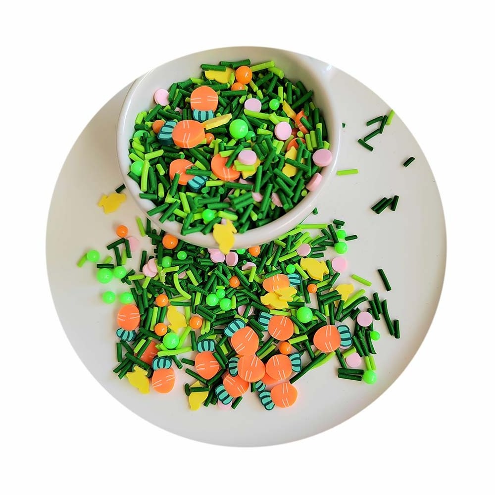 500g Polymer Clay Easter Slices Rabbit Eggs Carrots Balls Polymer Clay Sprinkles For DIY Crafts Slime Filling Nail Art Decor