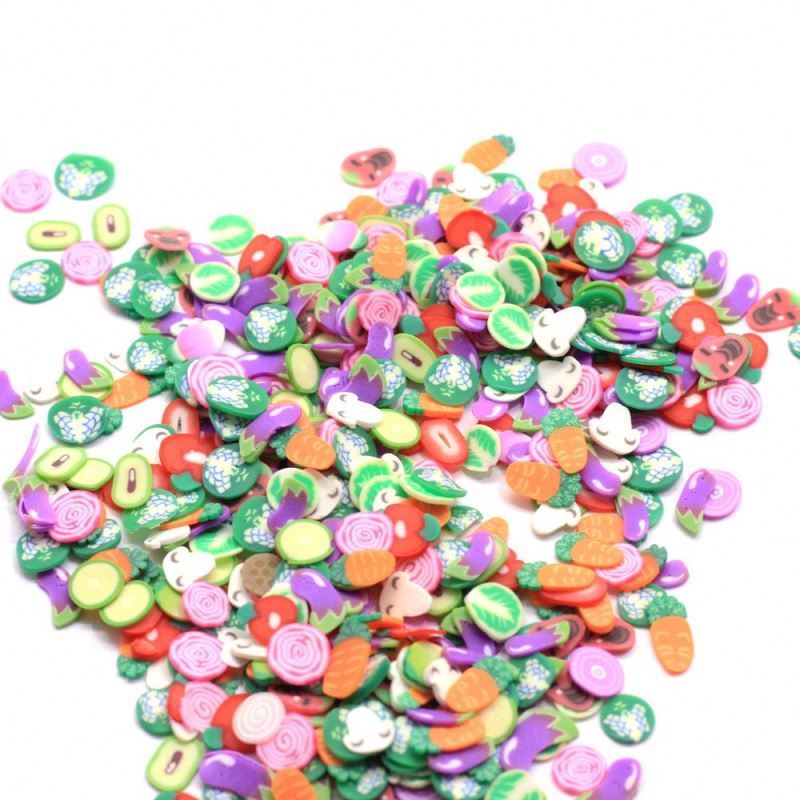 Bulk Cheap Price Polymer Clay Vegetable Slices Assorted Garden Vegetables Sprinkles For Slime Charms Supplies And Nail Art Craft