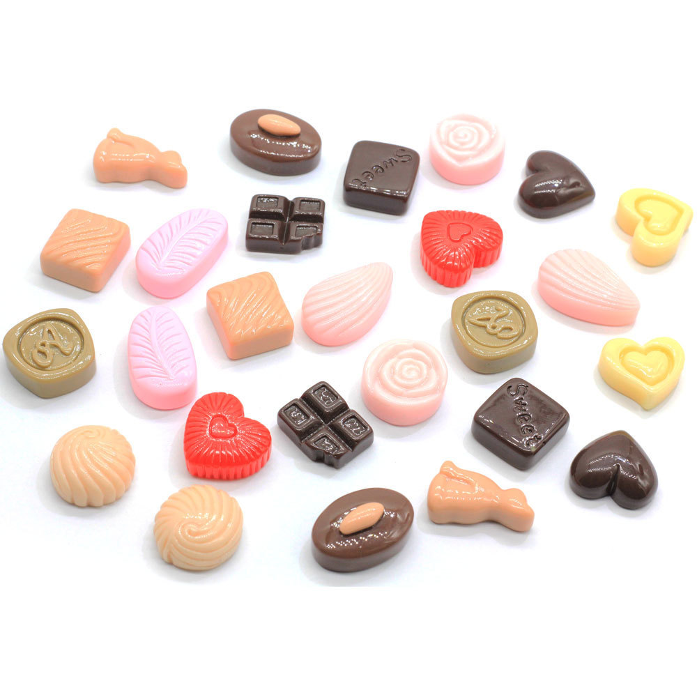 100Pcs Slime Charms Mixed Resin Chocolate Candy Beads Slime Filler Making Supplies For DIY Crafts Scrapbook