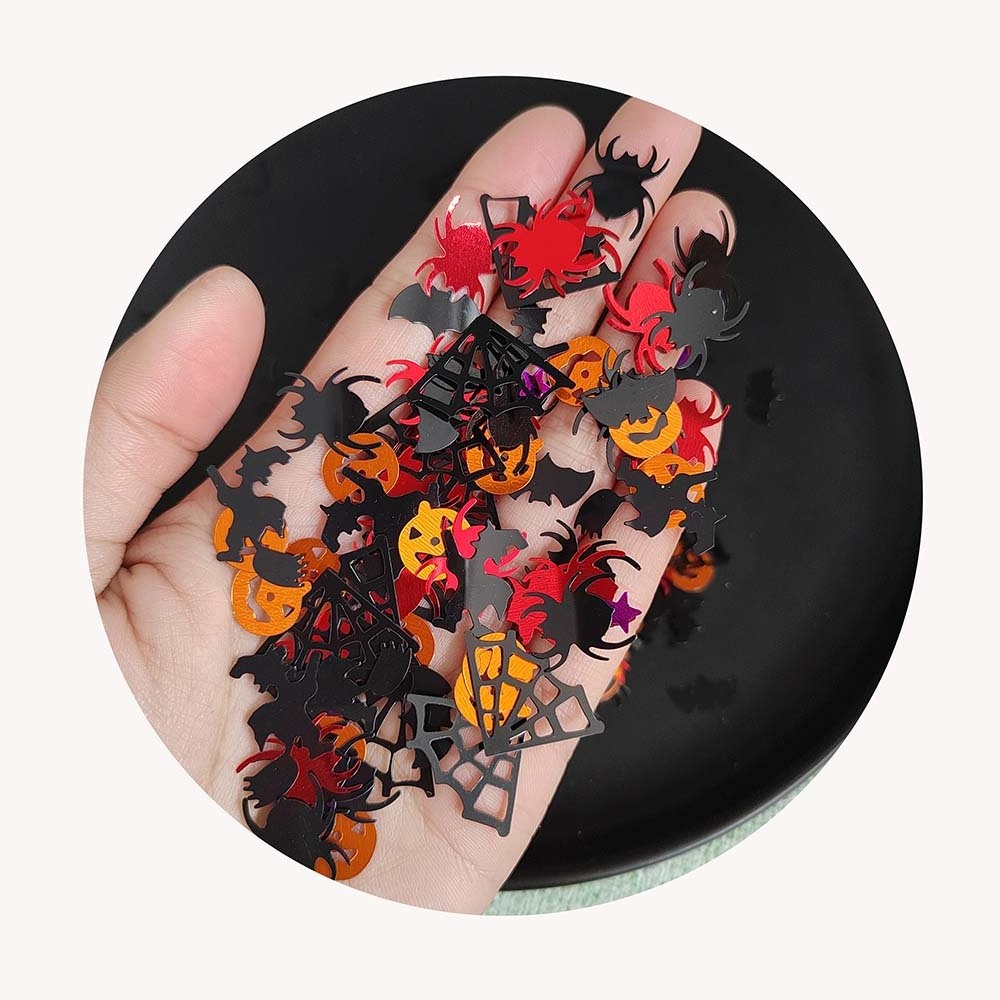 Halloween Mix Confetti Specialty Glitter Halloween, Pumpkins, Spiders, Bats, Witches, Spider Webs, Star, 500g Pack