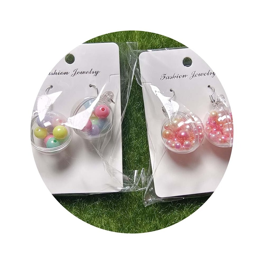 Cute Acrylic Candy Crystal Ball Earrings Drop Dangle Decoration Jewelry For Women Girl Teen Gift Accessory