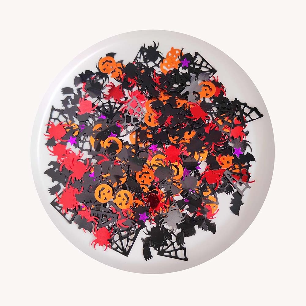 Halloween Mix Confetti Specialty Glitter Halloween, Pumpkins, Spiders, Bats, Witches, Spider Webs, Star, 500g Pack