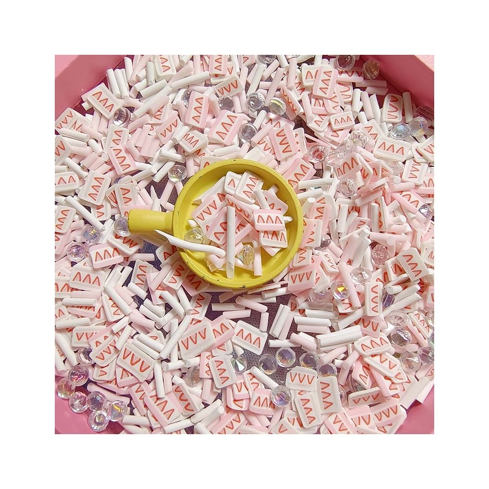 Polymer Clay Sprinkles Strawberry Banana Fruit Mini Confetti Clear Diamond Crystal Nail Sticker Slime Filling