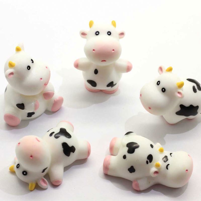 New Kawaii Farm Baby Cow Cabochons Cute Fairy Garden Cows Charms Miniature Cartoon Dairy  Slime Charms Hairbow Centers handcraft