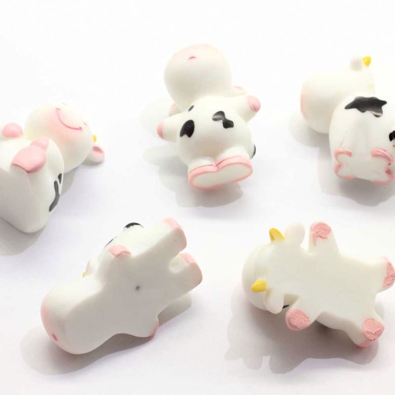 New Kawaii Farm Baby Cow Cabochons Cute Fairy Garden Cows Charms Miniature Cartoon Dairy  Slime Charms Hairbow Centers handcraft