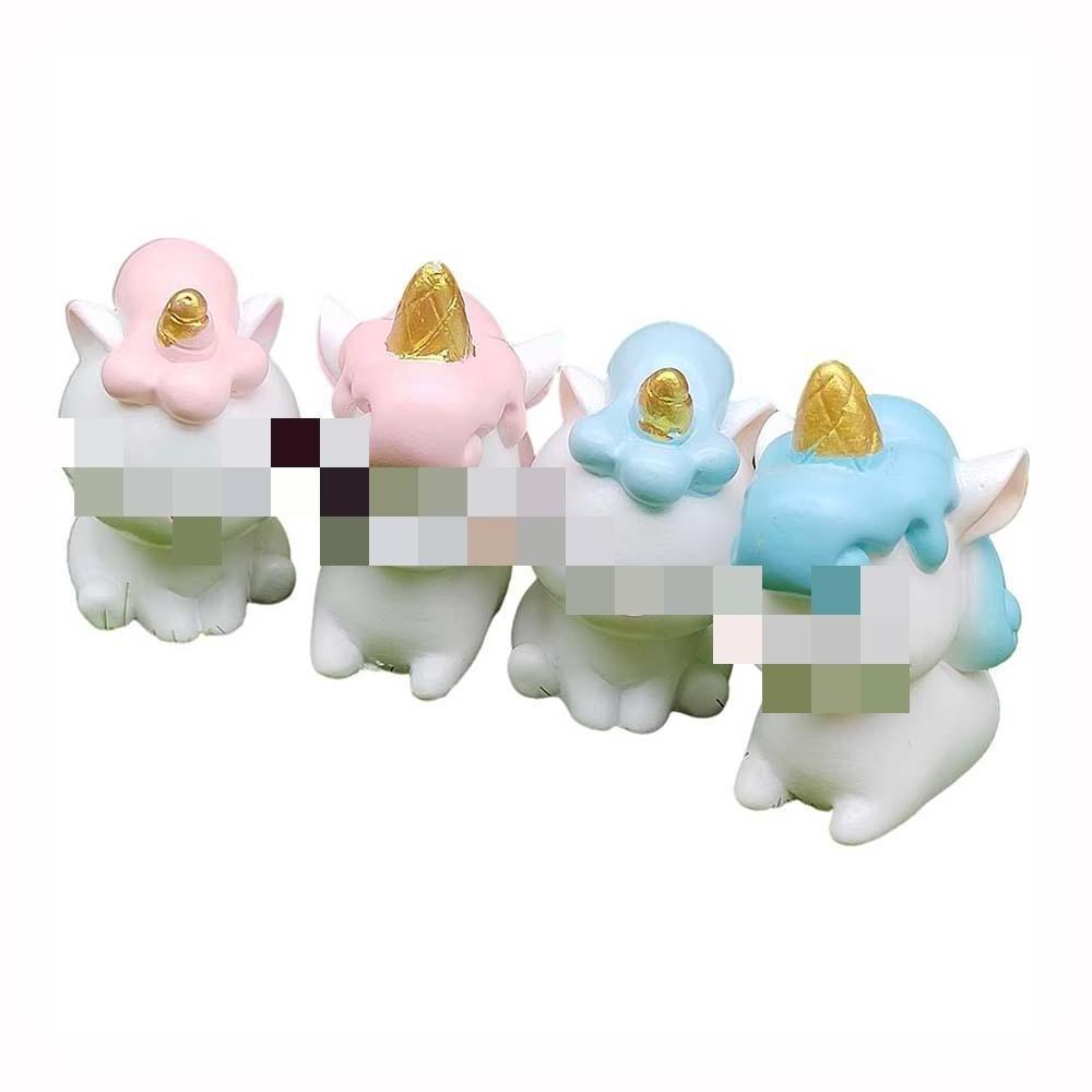 Mini Animals Unicorn Figurine Kawaii Fairy Garden Miniature Decoration Desktop Cartoon Statue