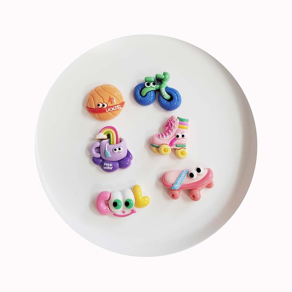 Kawaii Cartoon Sport Skateboard Bike Resin Charms Patch Diy Cute Mobile Phone Case Hair Accessories Ornaments Toy