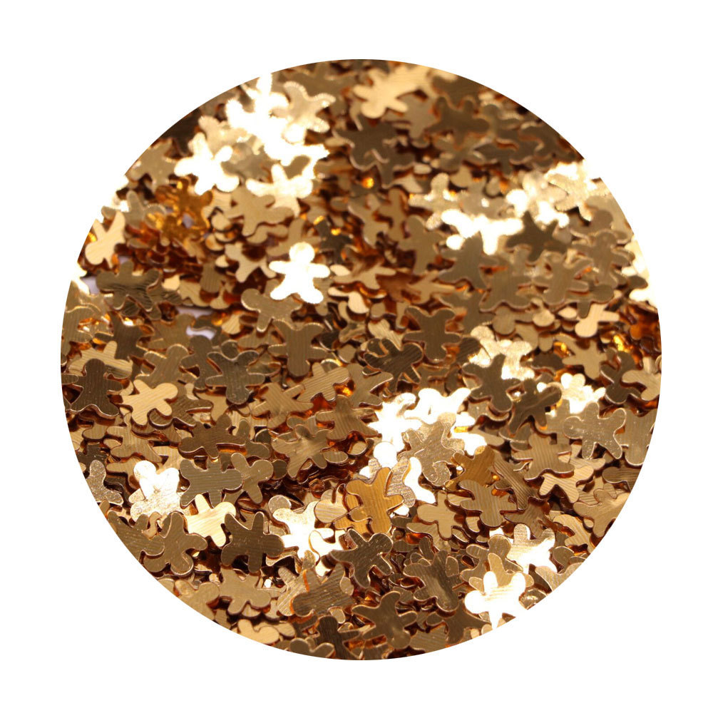 PVC Gold Gingerbread Man Paillettes Sequins for Crafts Glitter Nails Art Christmas Decoration DIY Accessories Confetti