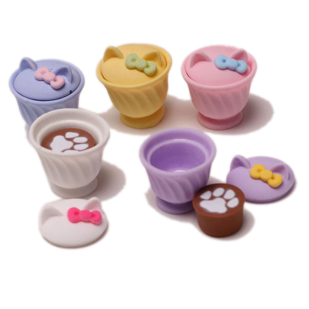 Simulation Coffee cup Resin Miniature 3D Modeling Charms for Doll House 1/12 Scale Accessories