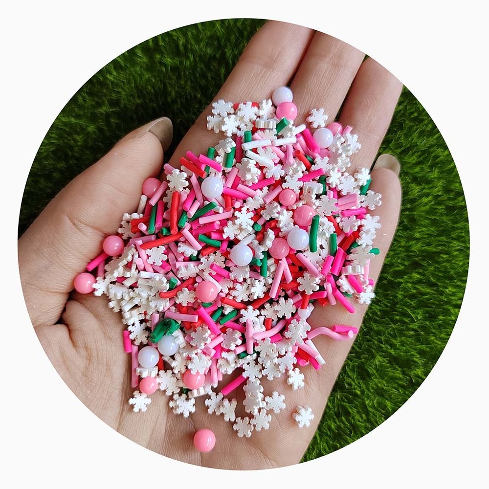 Snowflake Polymer Clay Slices DIY Mixed Sprinkles for Crafts Making Slime Filling Accessories