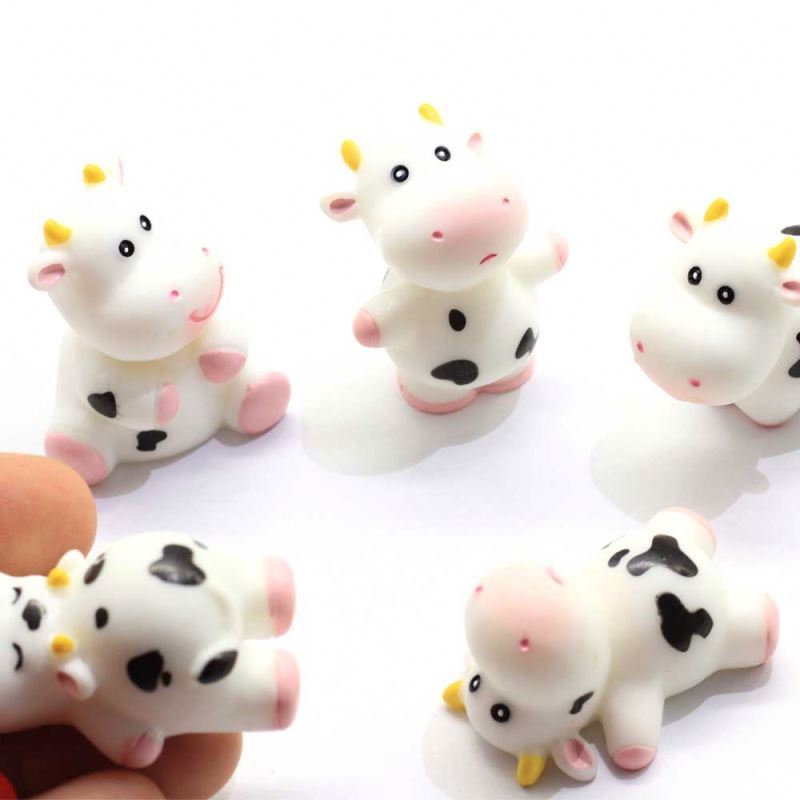 New Kawaii Farm Baby Cow Cabochons Cute Fairy Garden Cows Charms Miniature Cartoon Dairy  Slime Charms Hairbow Centers handcraft