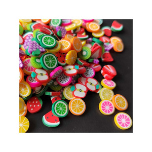 10-12mm Polymer Clay Nail Art Slices Fruit Sprinkles Strawberry Lemon Apple  Grape Piece for Slime Fillings