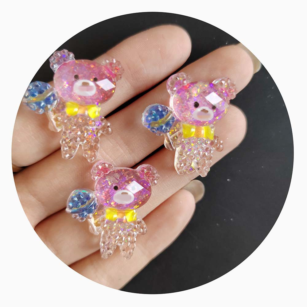 Kawaii Cartoon Animal Flower Drinkles Flatback Resin Cabochons Scrapbooking For Hair Bow Decoration Slime Charms  Accessories