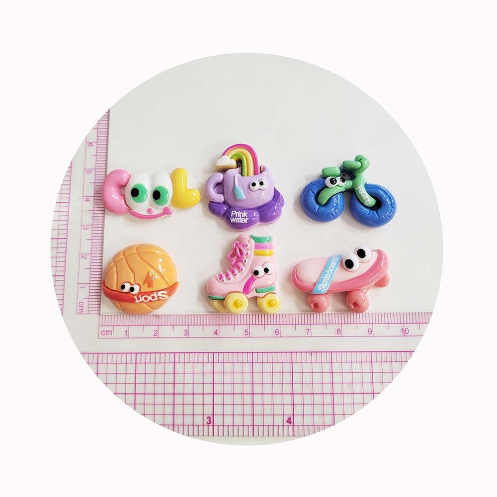 Kawaii Cartoon Sport Skateboard Bike Resin Charms Patch Diy Cute Mobile Phone Case Hair Accessories Ornaments Toy