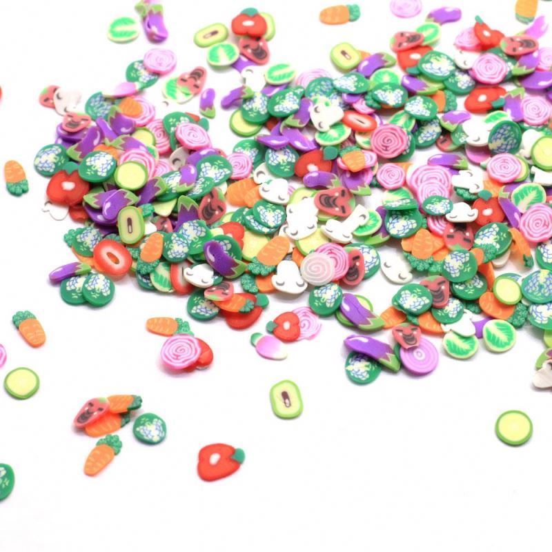 Bulk Cheap Price Polymer Clay Vegetable Slices Assorted Garden Vegetables Sprinkles For Slime Charms Supplies And Nail Art Craft