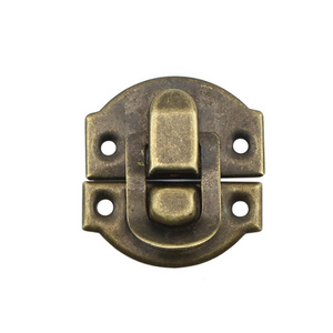 Retro Jewelry Wooden Box hasp Pad Lock Antique Bronze Iron Clasp Latch Hook Padlock Small Shackle Furniture Hardware