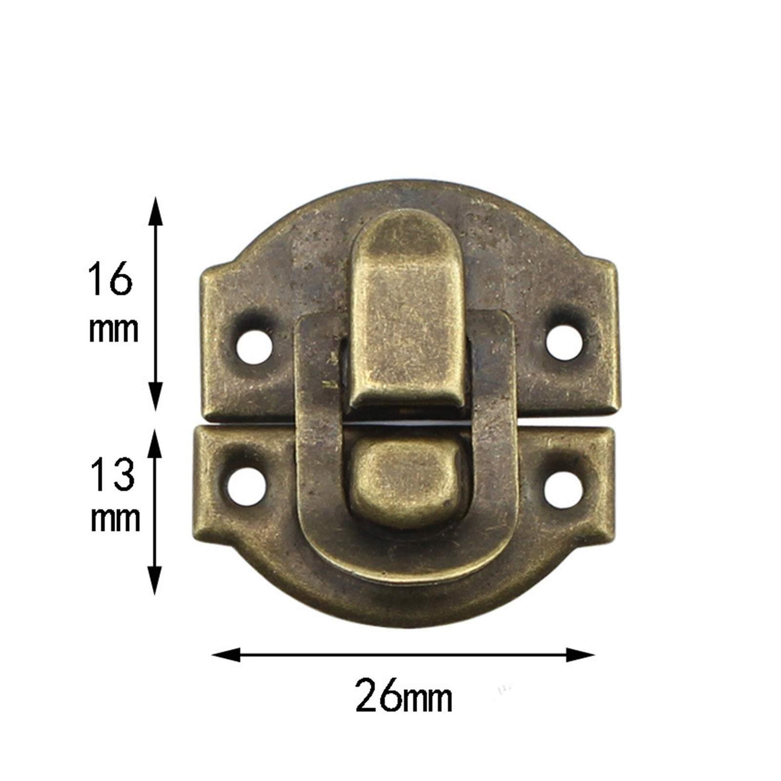 Retro Jewelry Wooden Box hasp Pad Lock Antique Bronze Iron Clasp Latch Hook Padlock Small Shackle Furniture Hardware