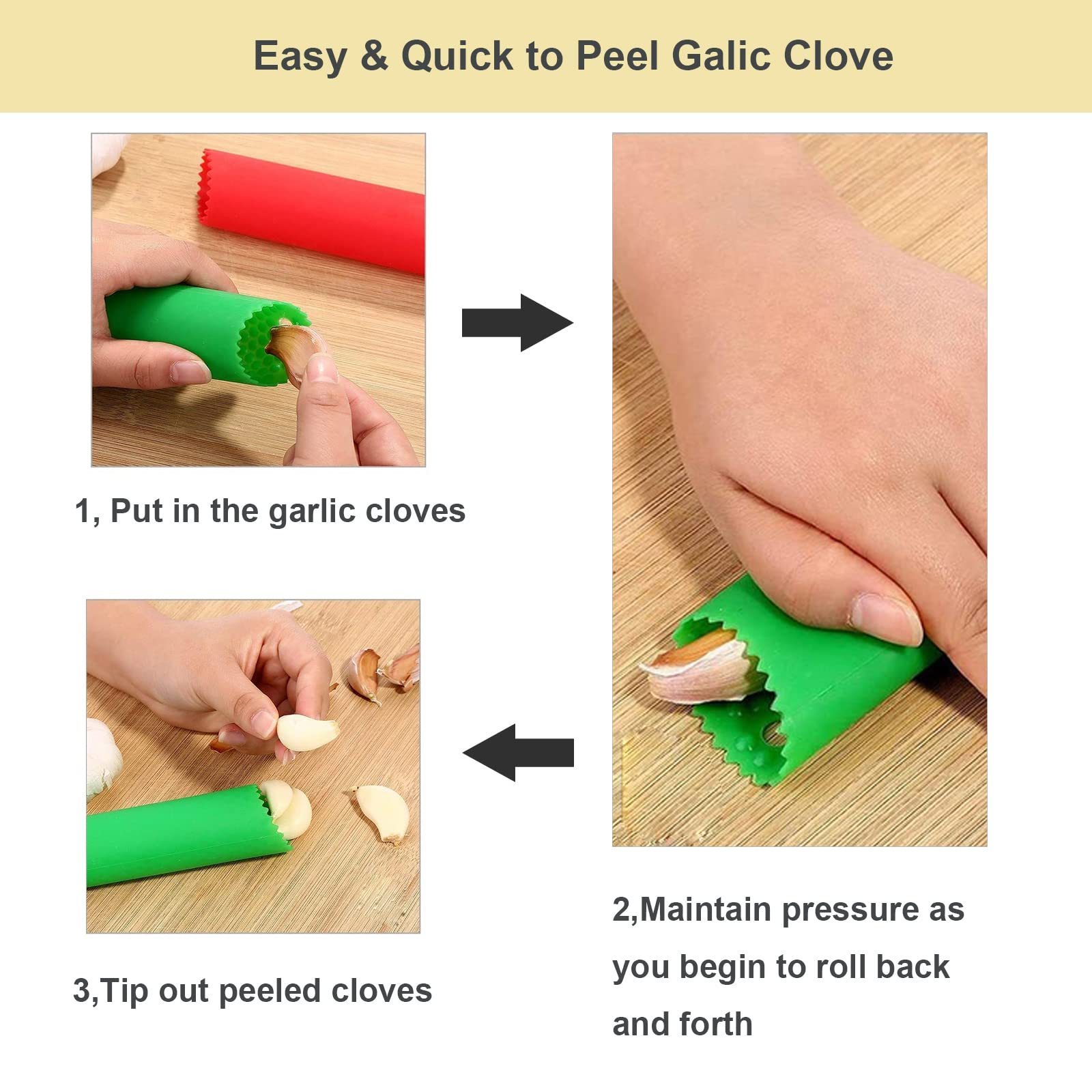 Silicone Garlic Peeler Skin Remover Roller Garlic Roller Peeling Tube Professional Garlic Press Prep Easy Useful Kitchen Tools