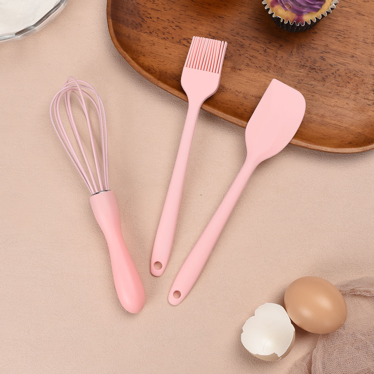 1 Set Baking Tools Silicone Whisk Silicone Spatula Dough Mixer Pastry Oil Brush Chocolate Whisk Oil Blender