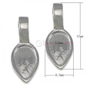 glue on bail clasp stainless steel jewelry findings 316 teardrop waterdrop original color 650271