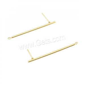 wholesale stainless steel gold plated drop earring findings jewelry making supplies 37x3mm 20Pairs/Bag 1353705