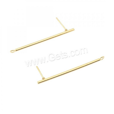 wholesale stainless steel gold plated drop earring findings jewelry making supplies 37x3mm 20Pairs/Bag 1353705