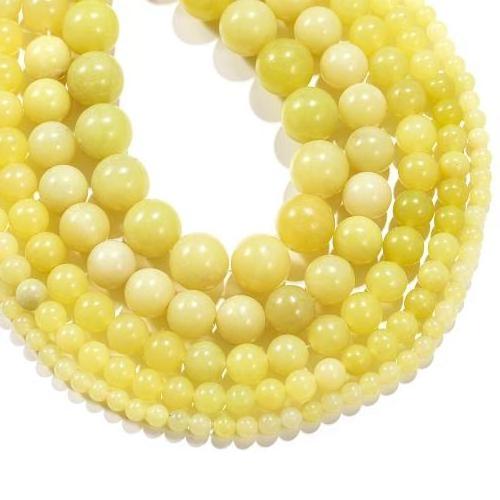 Natural 4/6/8/12mm 10mm jade beads Lemon Round polished gemstone beads Sold Per 14.96 Inch Strand 841515