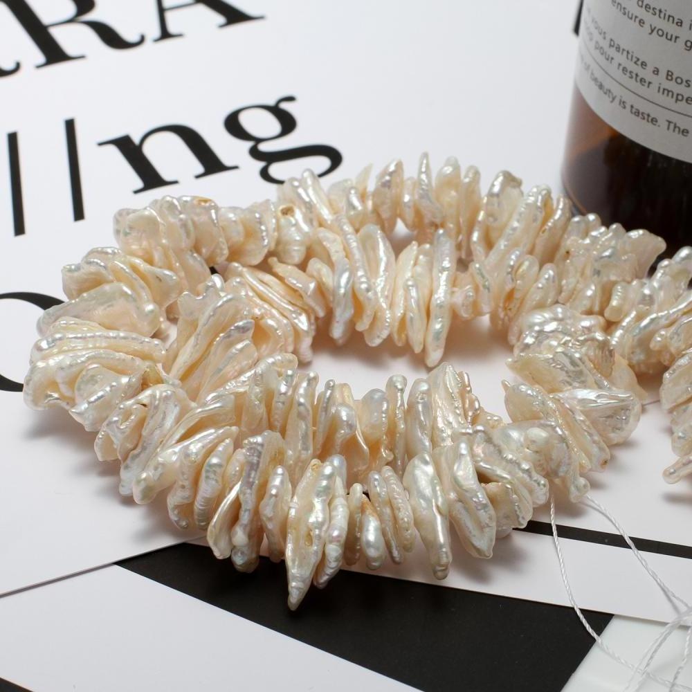 Wholesale fashion keishi pearl Beads natural white 14*7*2mm-22*8*2mm Hole: 0.8mm 722559