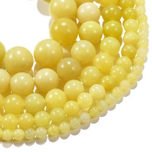 Natural 4/6/8/12mm 10mm jade beads Lemon Round polished gemstone beads Sold Per 14.96 Inch Strand 841515