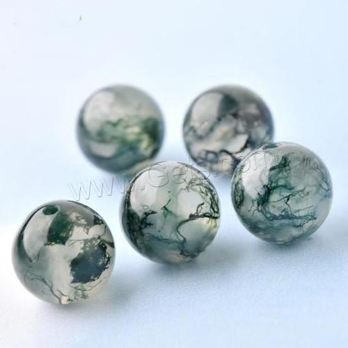 different size natural round moss agate beads loose in bulk 1636440