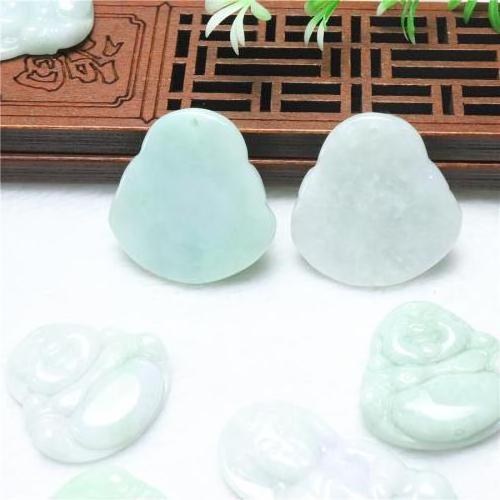 Wholesale Carved Buddha Jadeite Pendant green Natural Jade Pendants fashion jewelry 24x24x5.5mm 36x22x5mm 877845