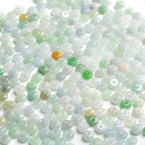 Wholesale Natural jade beads stone mini donut beads gemstones beads Carved DIY green 796200