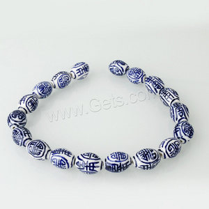 wholesale china Blue and White ceramic beads hand painted jewellery beads Porcelain Beads 19x14x14mm Hole:Approx 2mm