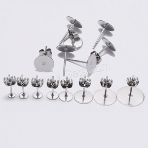 bulk wholesale jewellery findings different size original color stainless steel earrings stud components