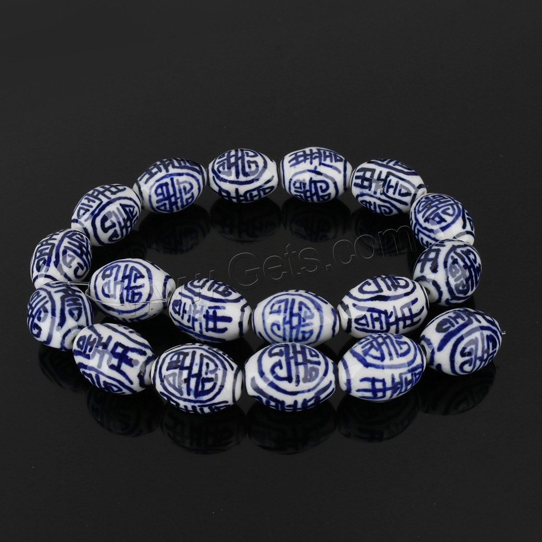 wholesale china Blue and White ceramic beads hand painted jewellery beads Porcelain Beads 19x14x14mm Hole:Approx 2mm