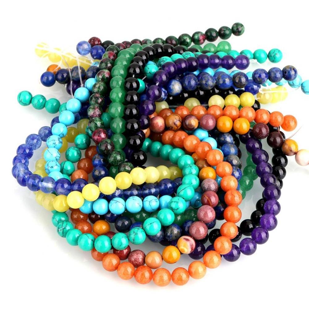 bracelets beads Mixed Gemstone stone beads 8mm Round for jewelry  Hole: 1mm 47PCs/Strand 522823